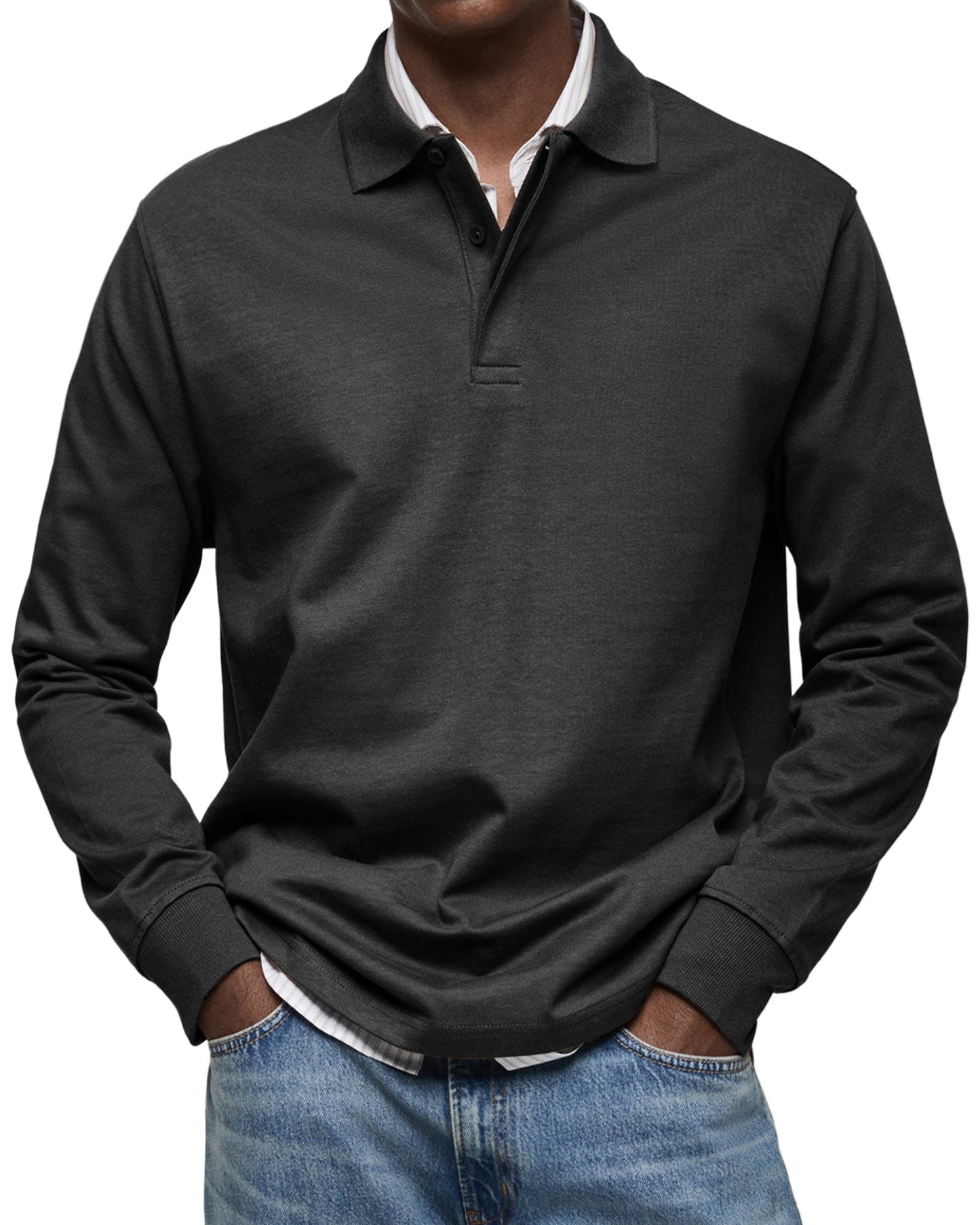 Maleko | Lässiges Langarm-Poloshirt