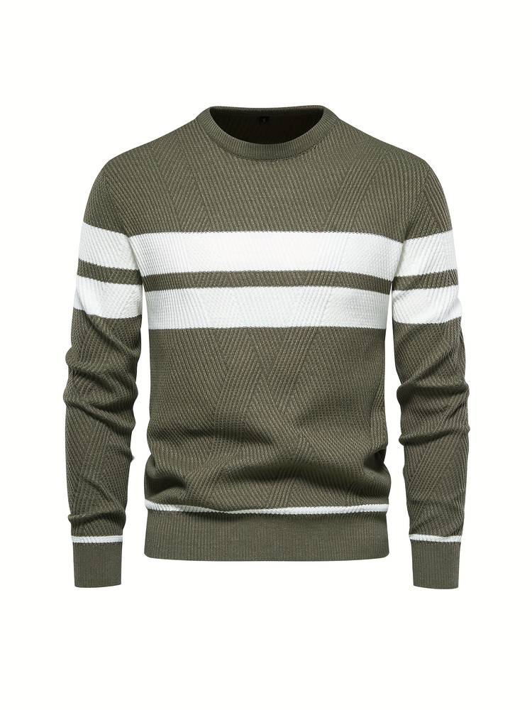 Herren-Strickpullover mit Streifen