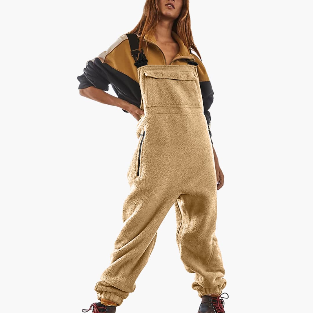 Fleece Latzhose mit Trägern für Damen