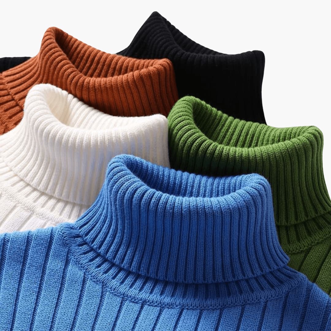 Gerippter Rollkragenpullover für Herren