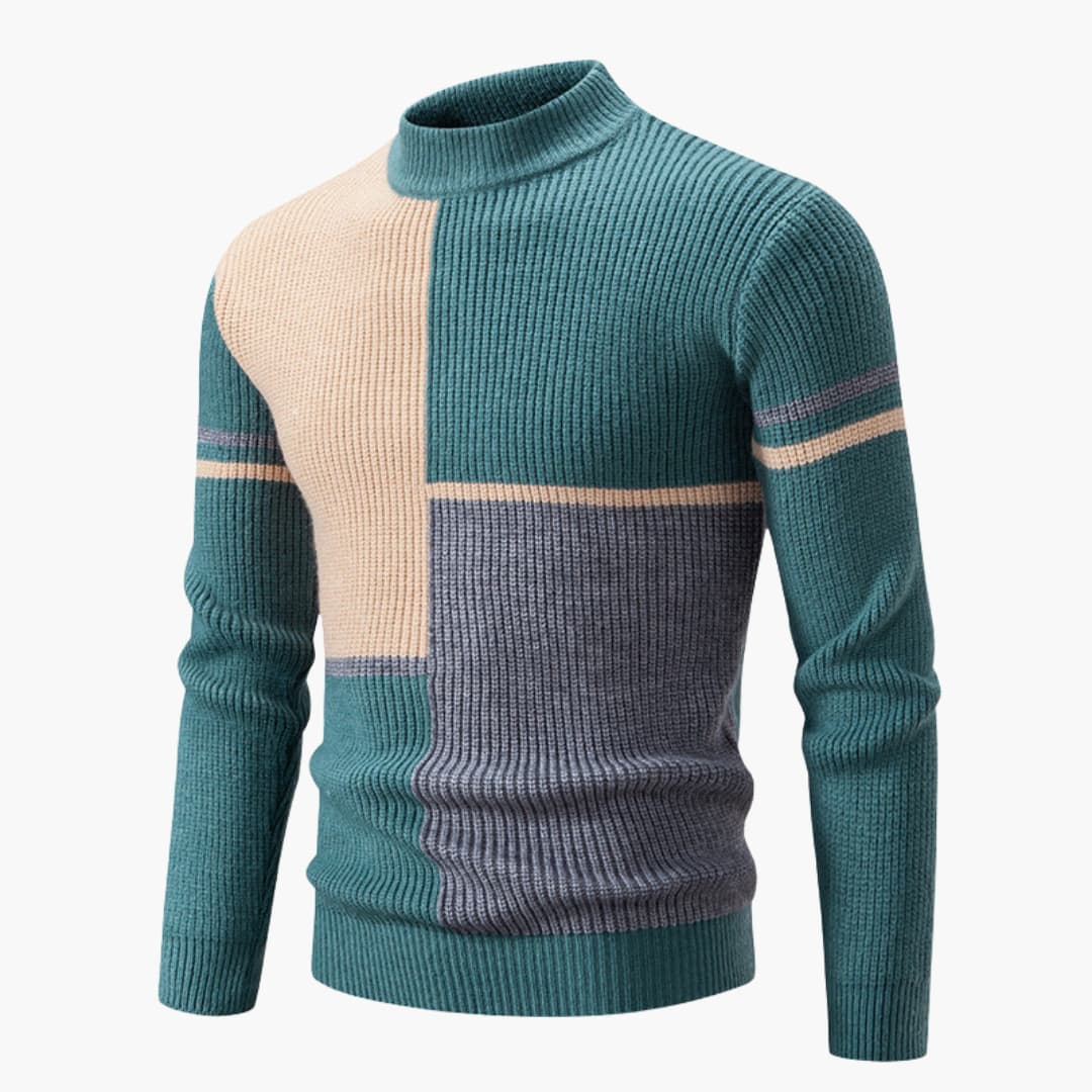 Grafik-Blockmuster Strickpullover für Herren