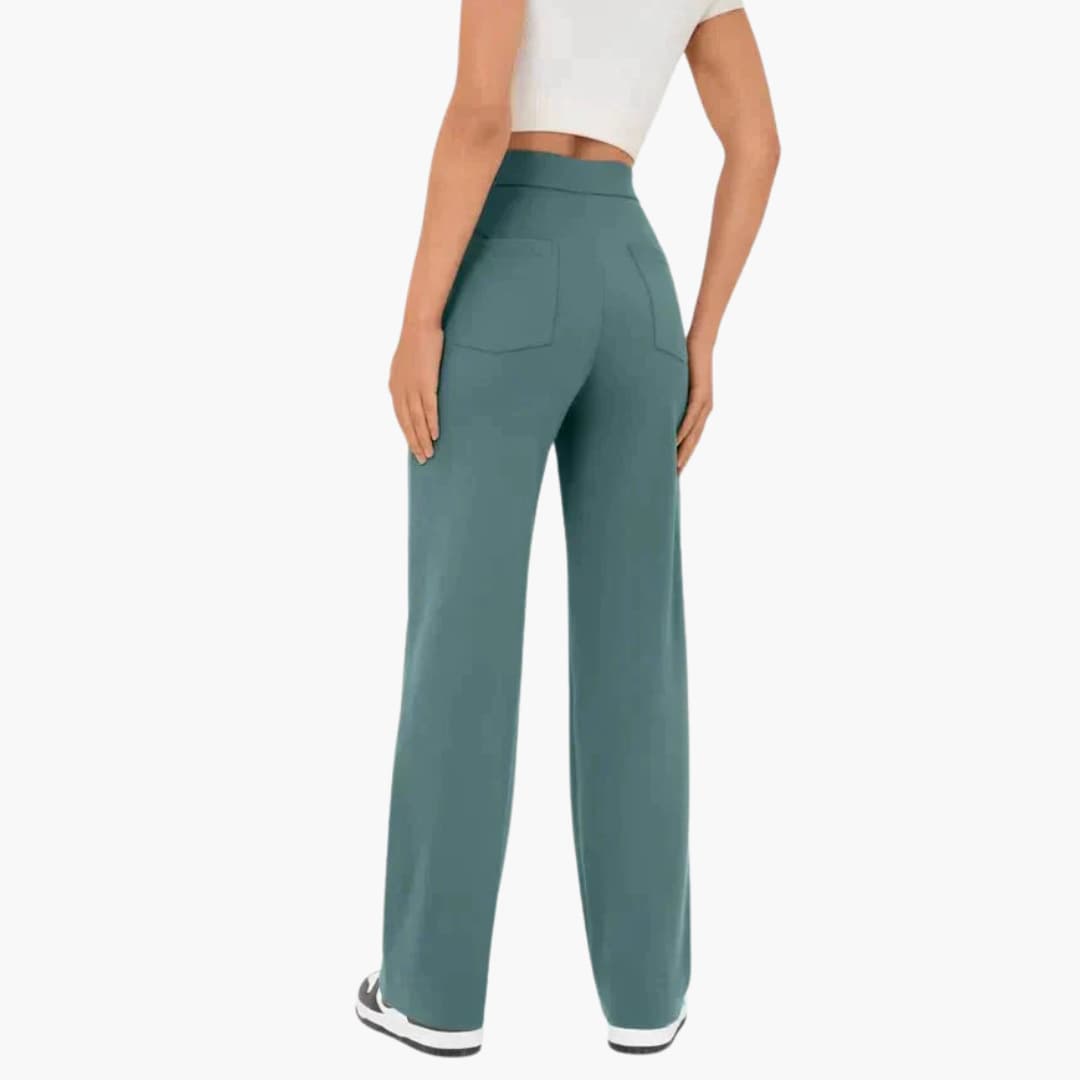 Hohe Taille Stoffhose für Damen