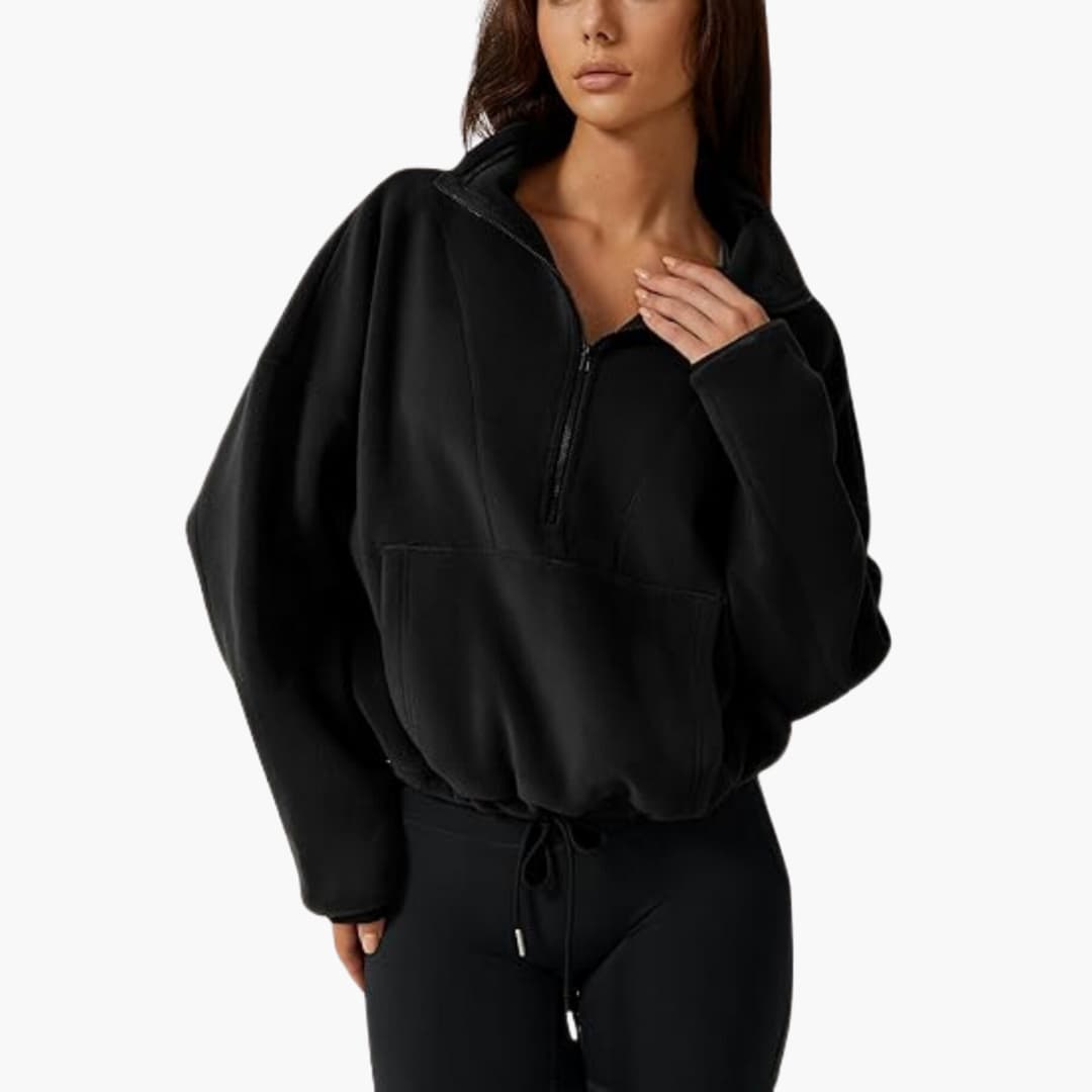 Halb-Zip Fleece-Sweatshirt für Damen