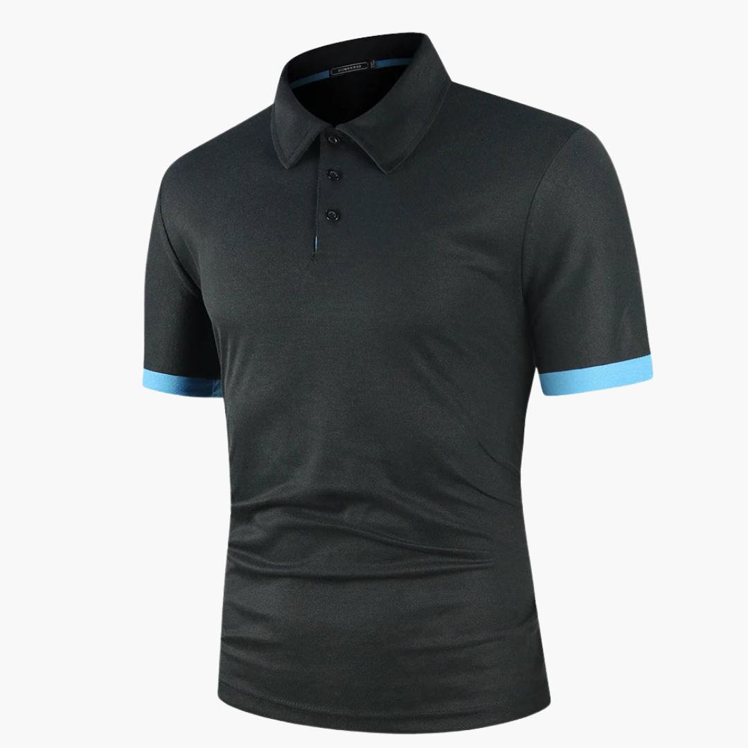 Geripptes Poloshirt mit Kontrast für Herren