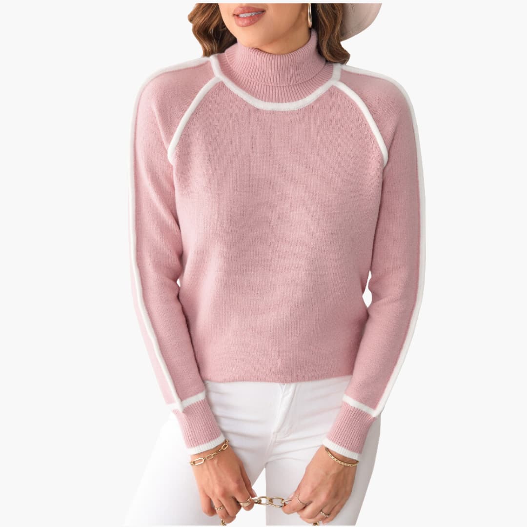 Gestreifter Rollkragenpullover für Damen