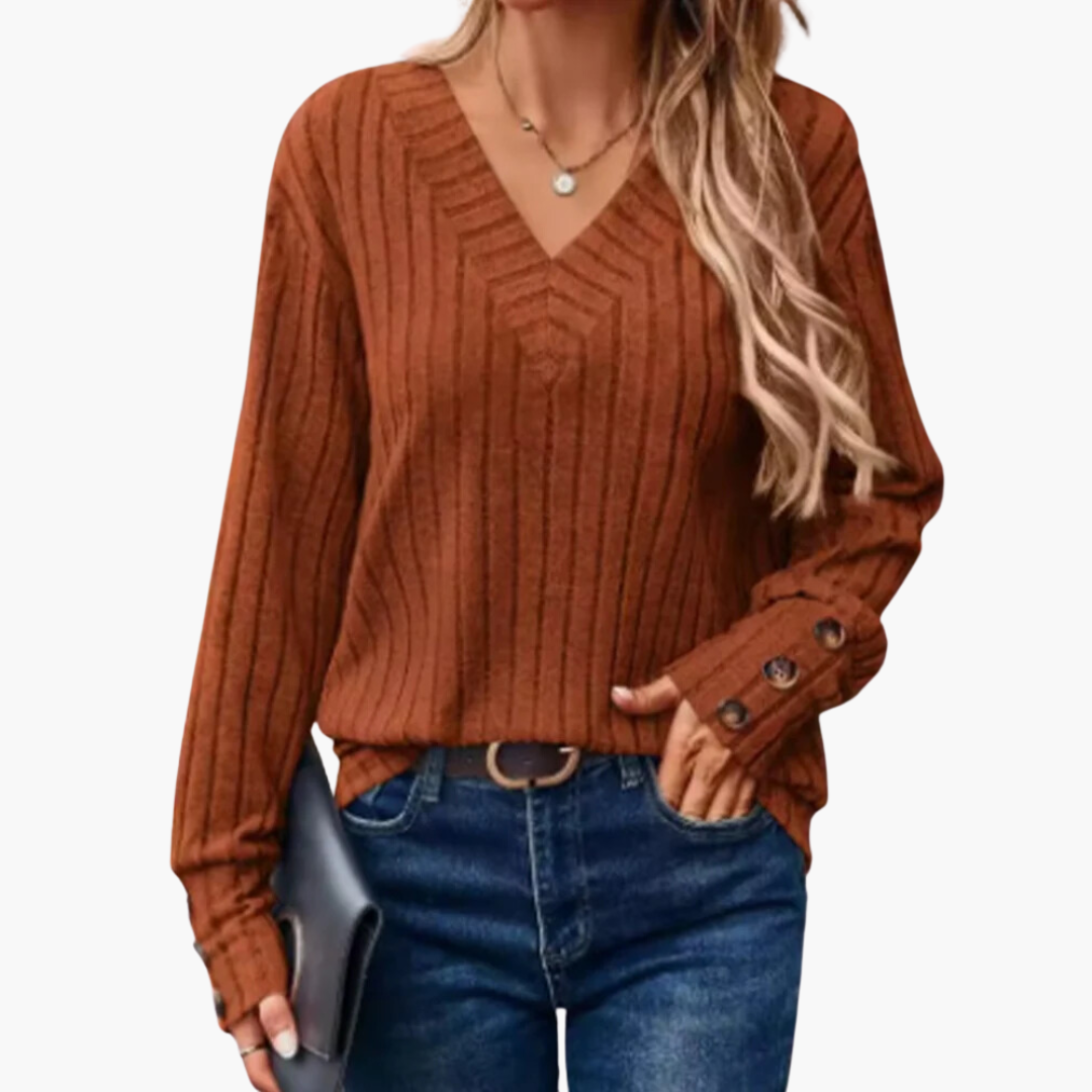 Winter V-Ausschnitt Strickpullover für Damen