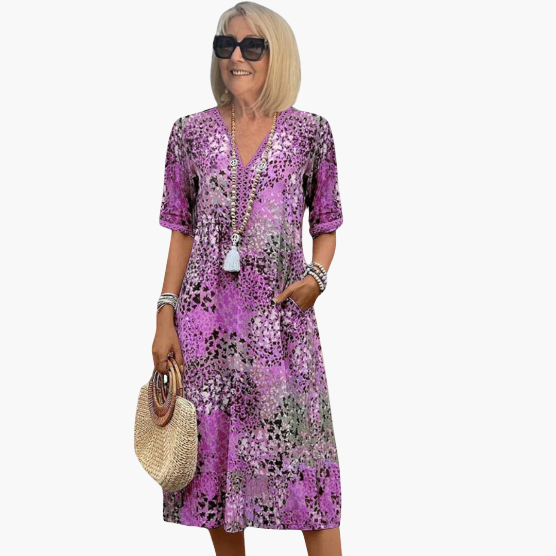 Blumenmuster Kleid für Damen