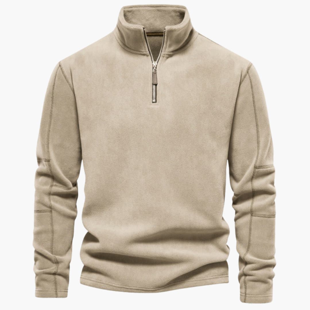 Viertelreißverschluss Fleecepullover für Herren