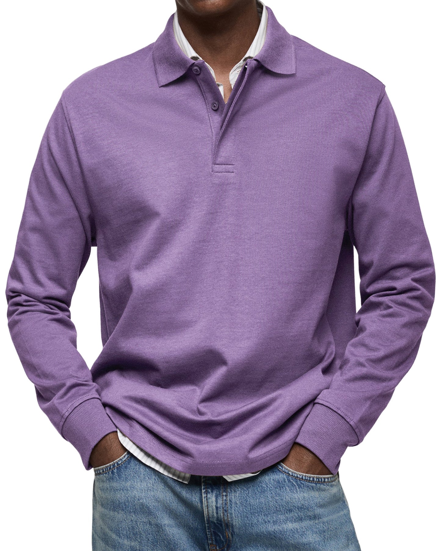 Maleko | Lässiges Langarm-Poloshirt