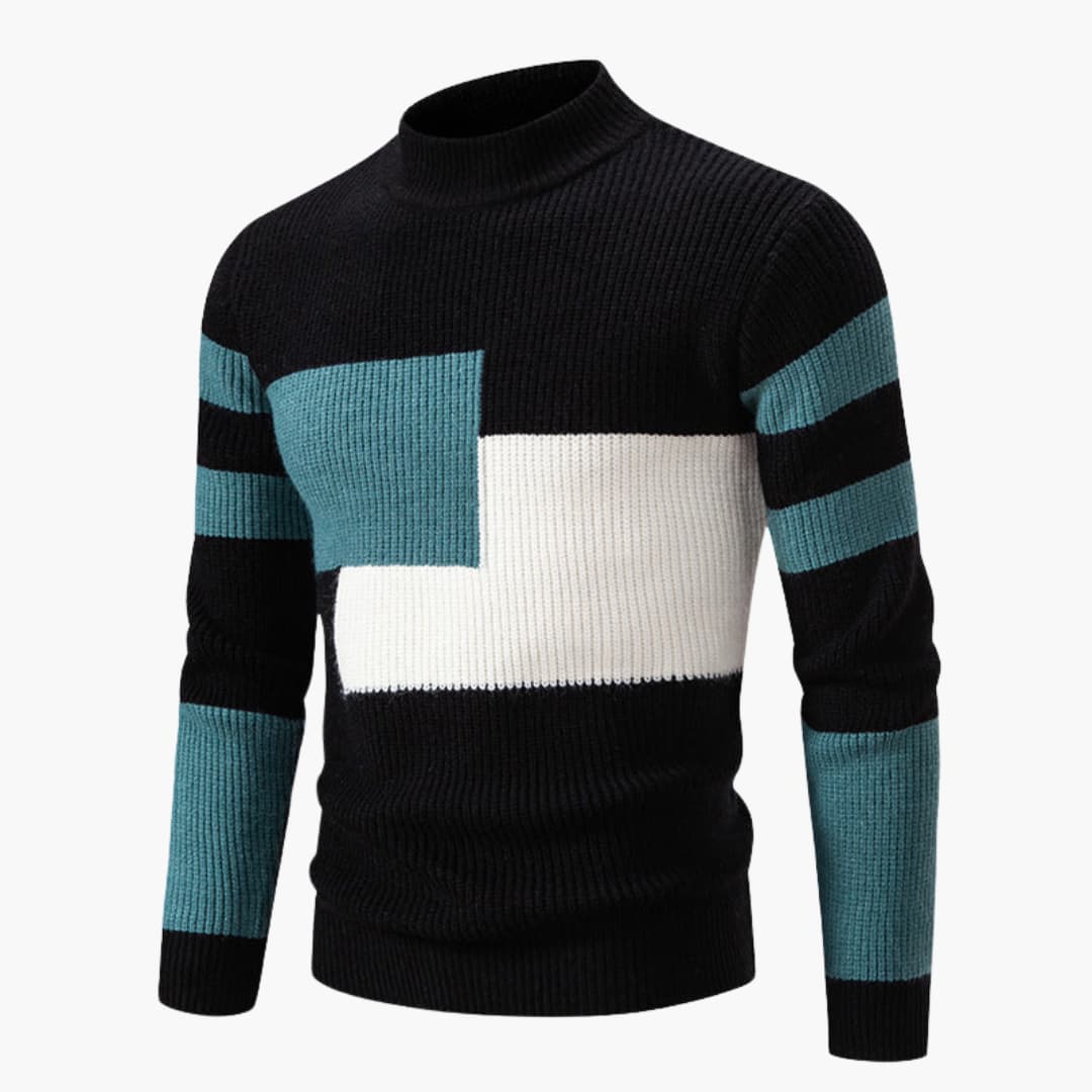 Grafik-Blockmuster Strickpullover für Herren