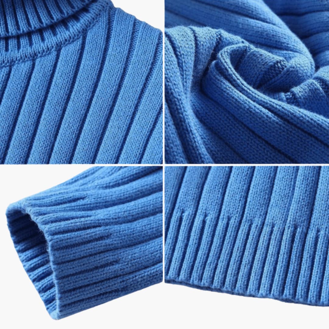 Gerippter Rollkragenpullover für Herren