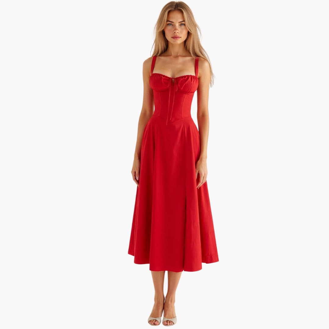 Spitzenschnürung Taillenkleid für Damen