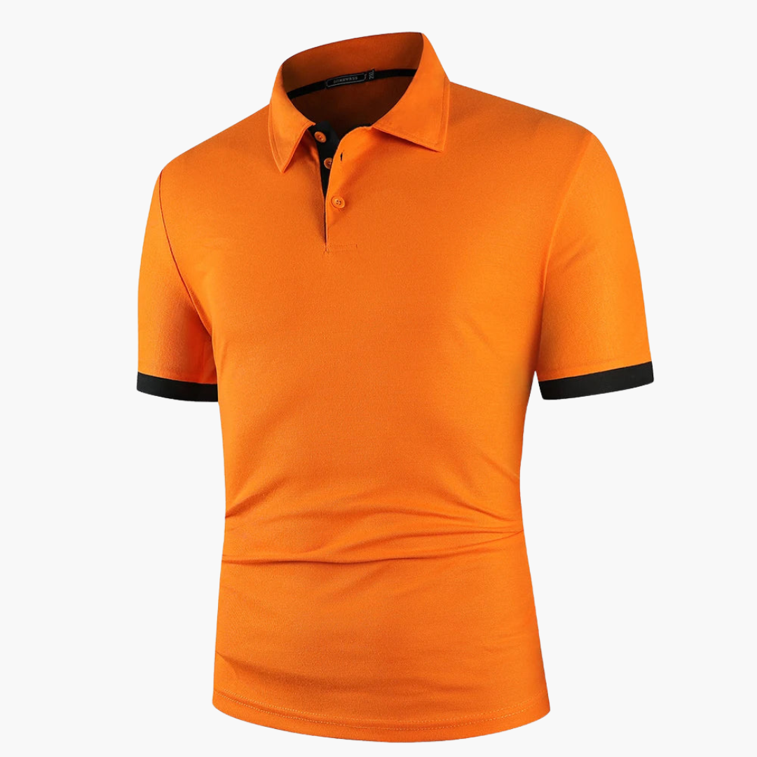 Geripptes Poloshirt mit Kontrast für Herren