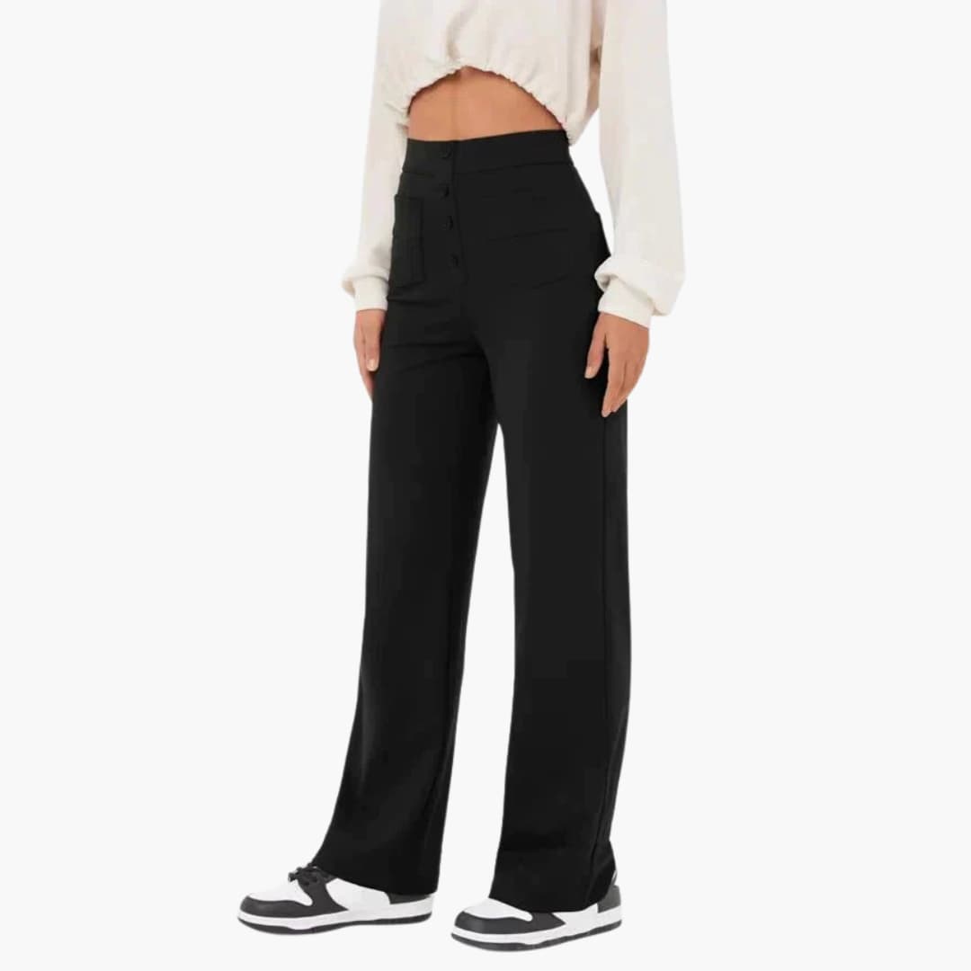 Hohe Taille Stoffhose für Damen