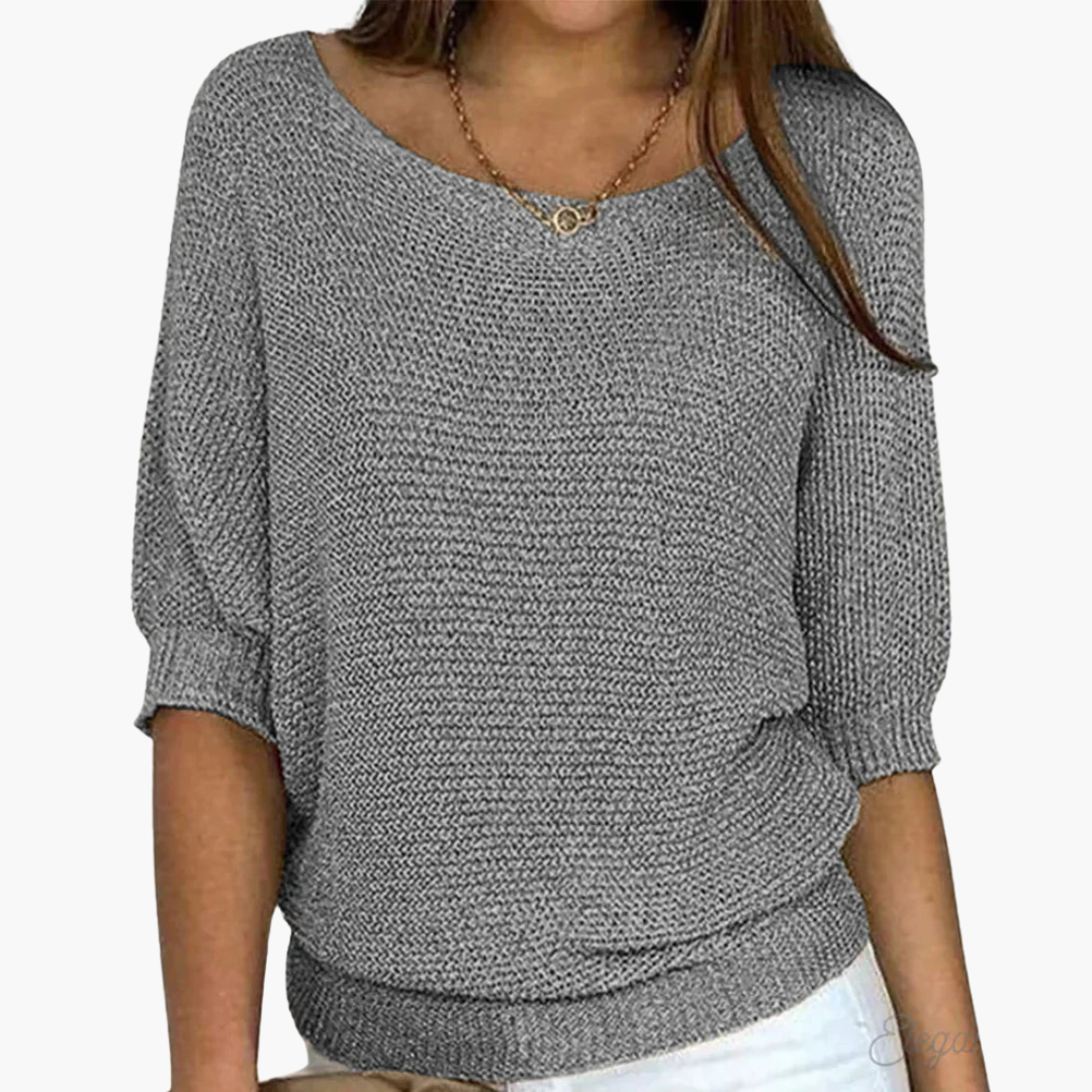 Gerippter Strickpullover für Damen