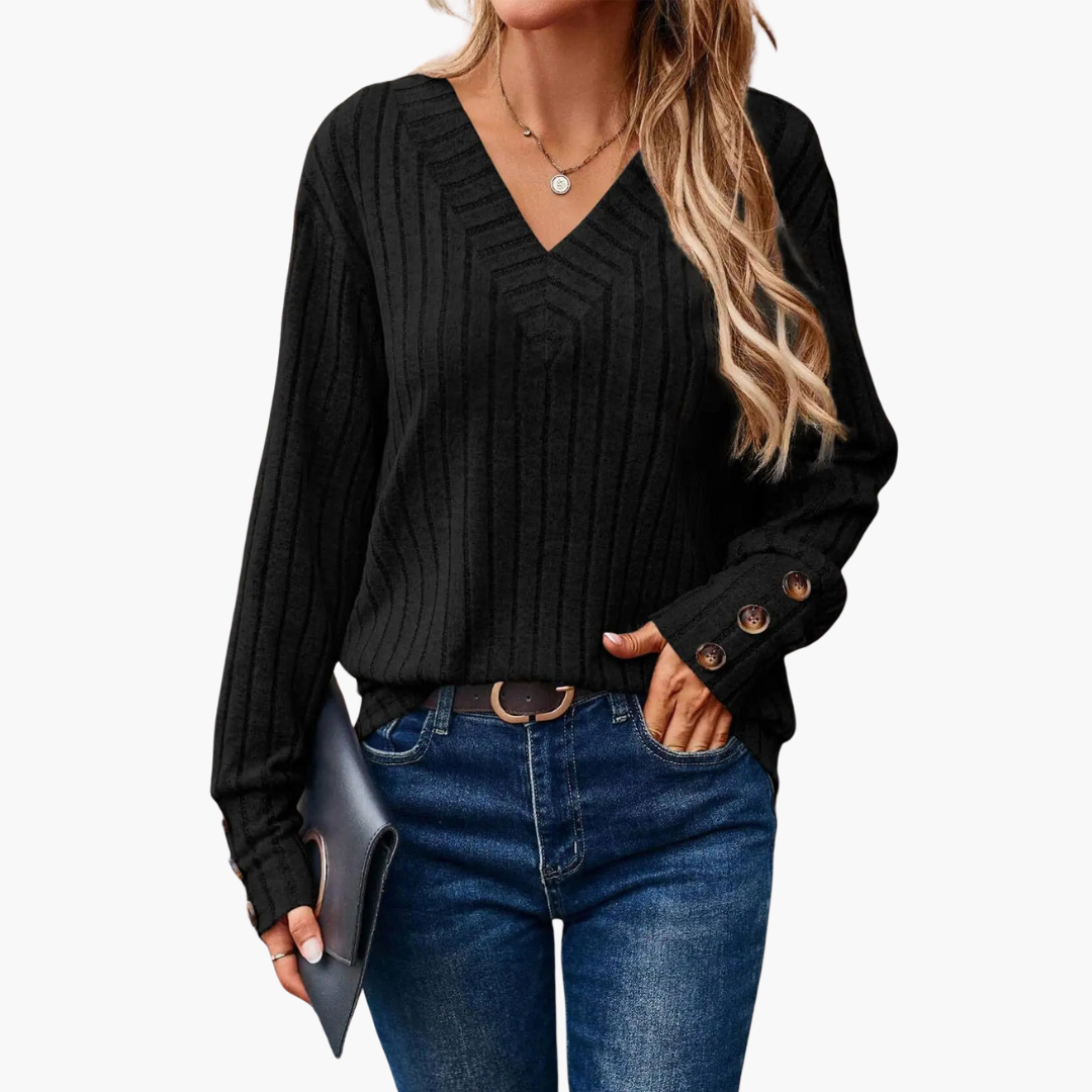 Winter V-Ausschnitt Strickpullover für Damen