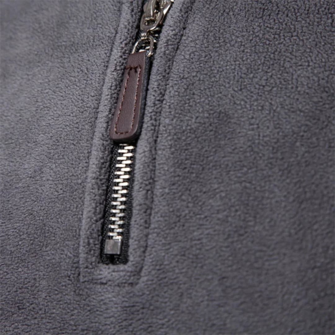 Viertelreißverschluss Fleecepullover für Herren