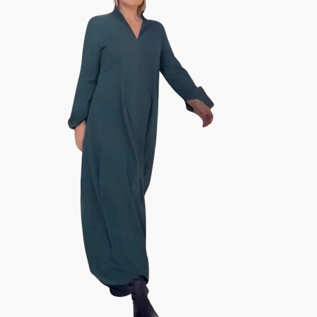 Knopfleisten Maxikleid mit Seitenschlitz für Damen