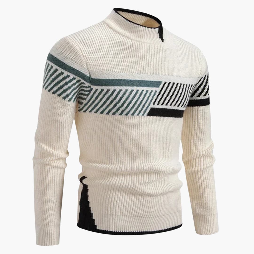 Gestrickter Langarm-Pullover für Herrenv