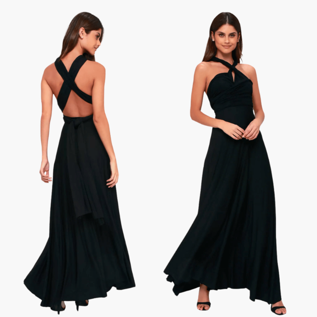Mehrfach-Wickel Maxi Kleid für Damen