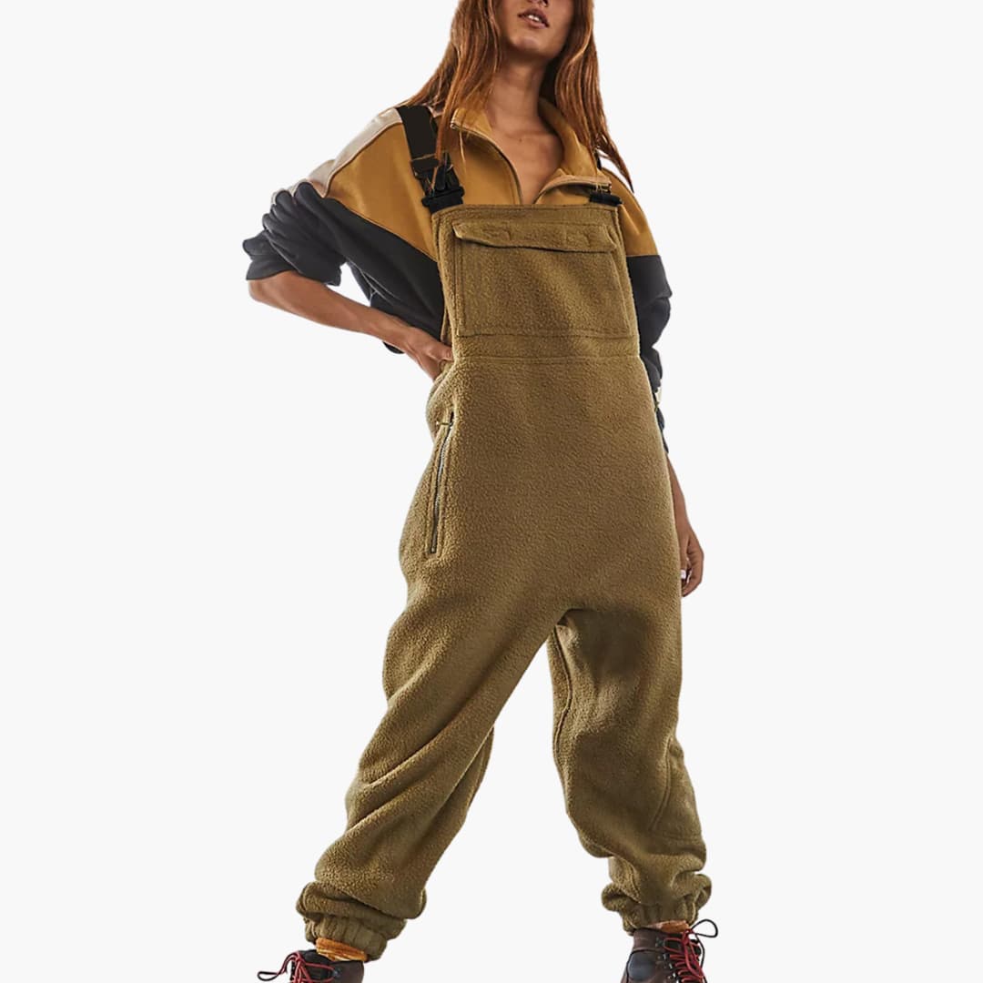 Fleece Latzhose mit Trägern für Damen