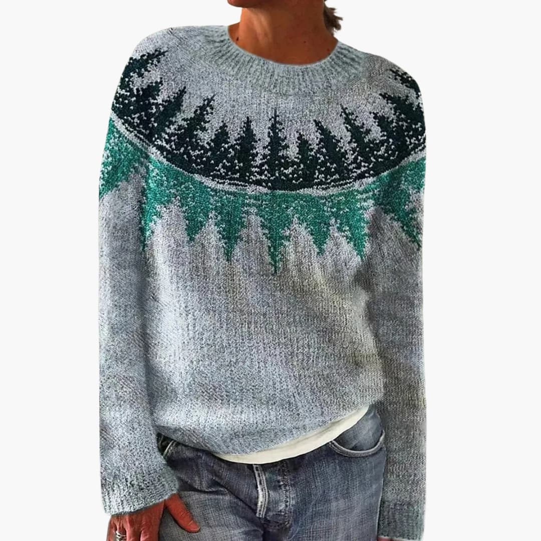 Mehrfarbiger Strickpullover für Damen