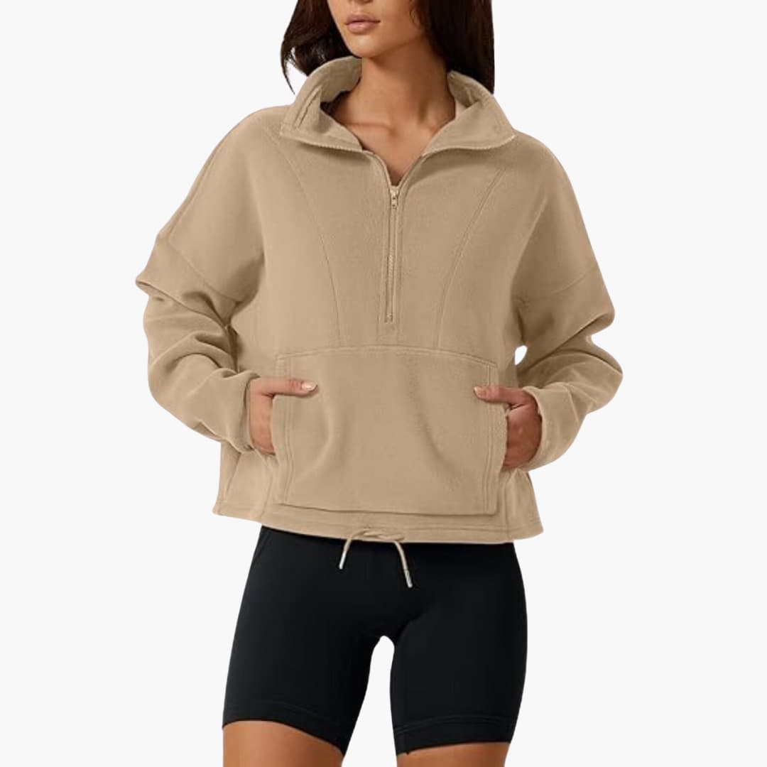Halb-Zip Fleece-Sweatshirt für Damen