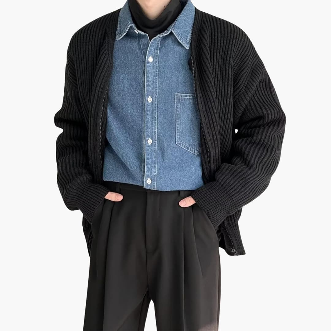 Gestrickte Strickjacke für Herren