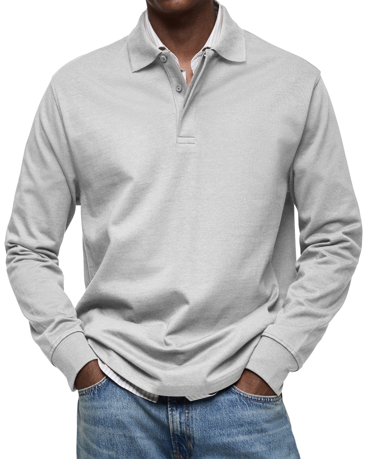 Maleko | Lässiges Langarm-Poloshirt