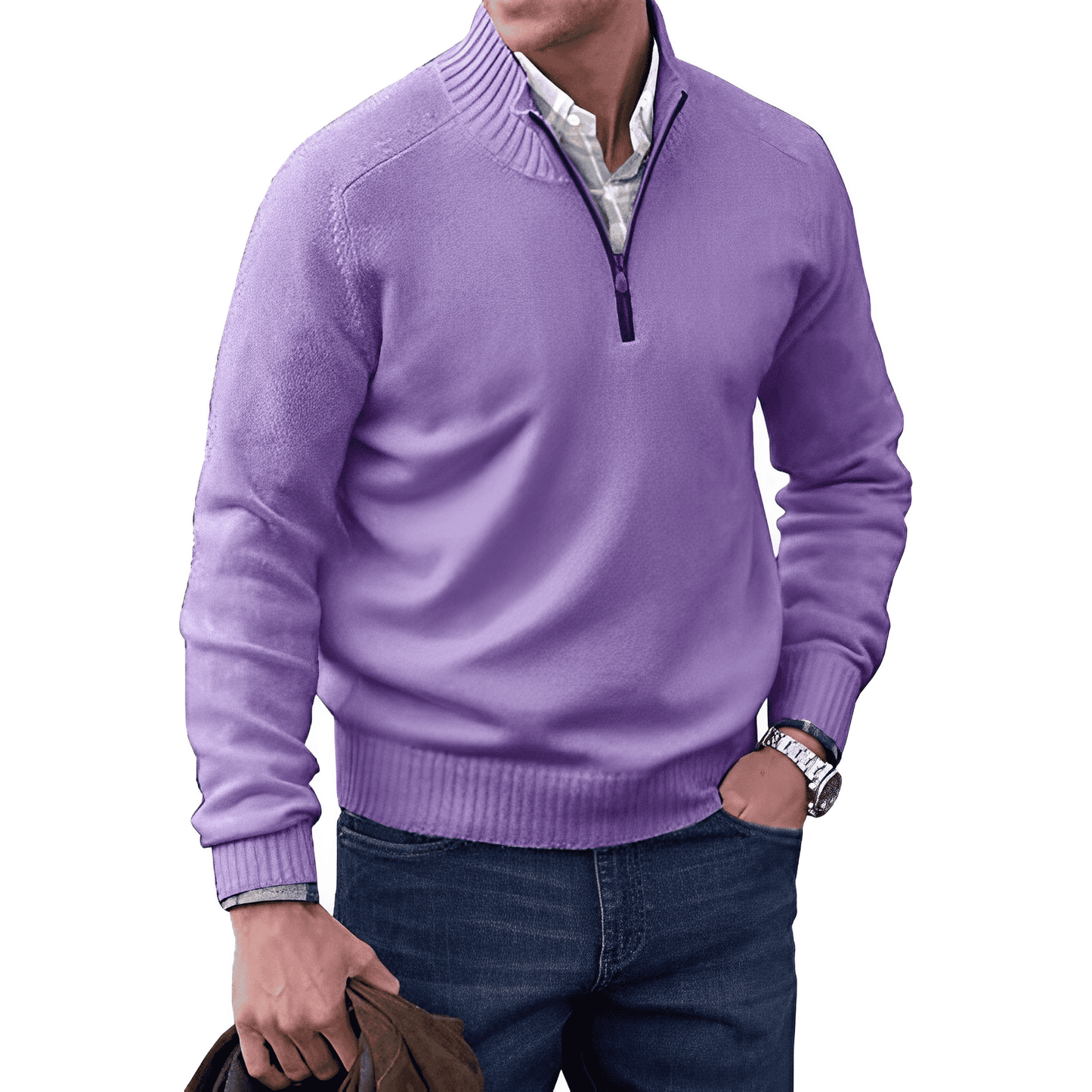 Halb-Zip Strickpullover für Herren
