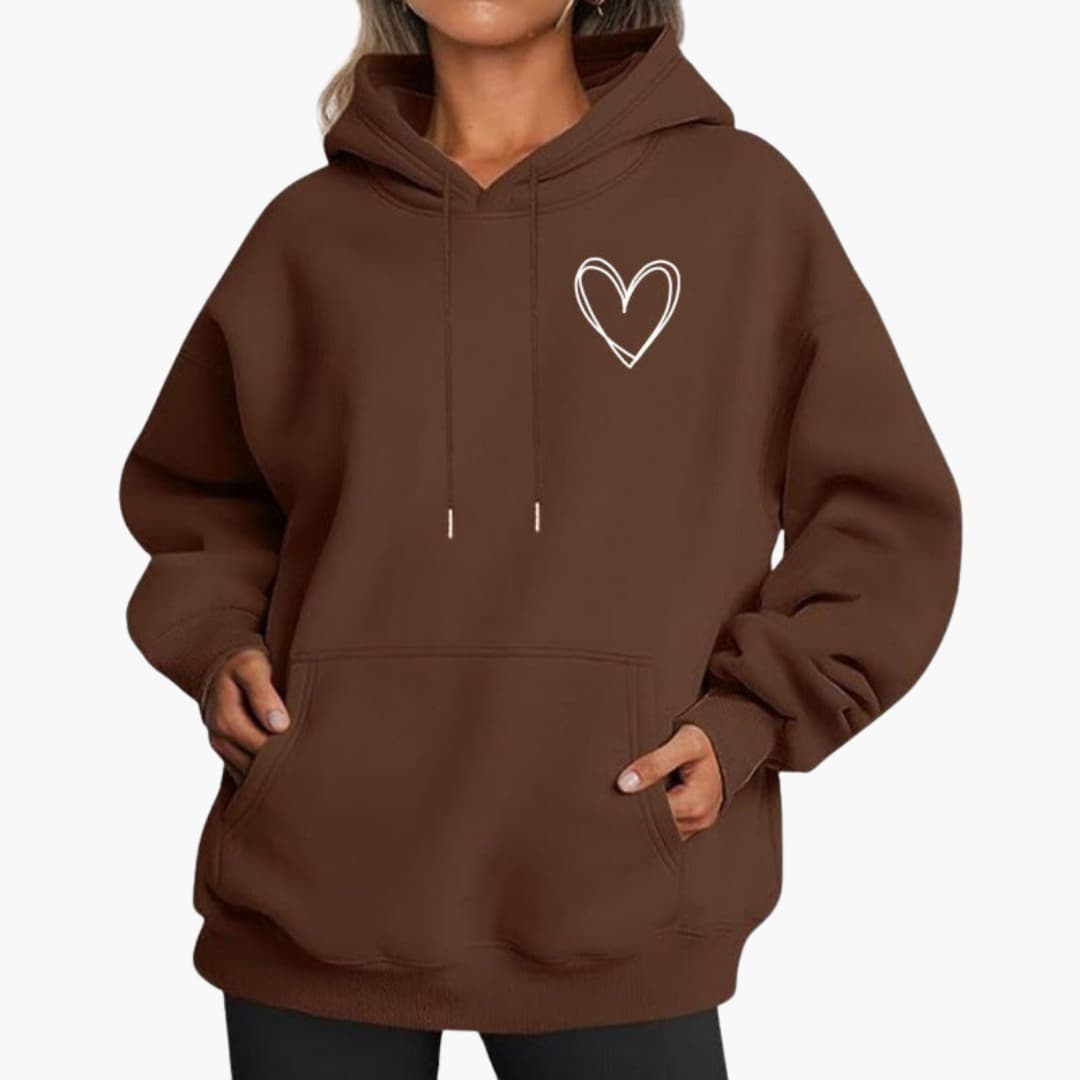 Kapuzensweatshirt mit Kängurutasche für Damen