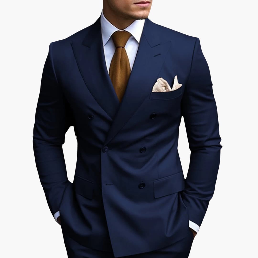 Doppelreihiger Slim Fit Anzug für Herren