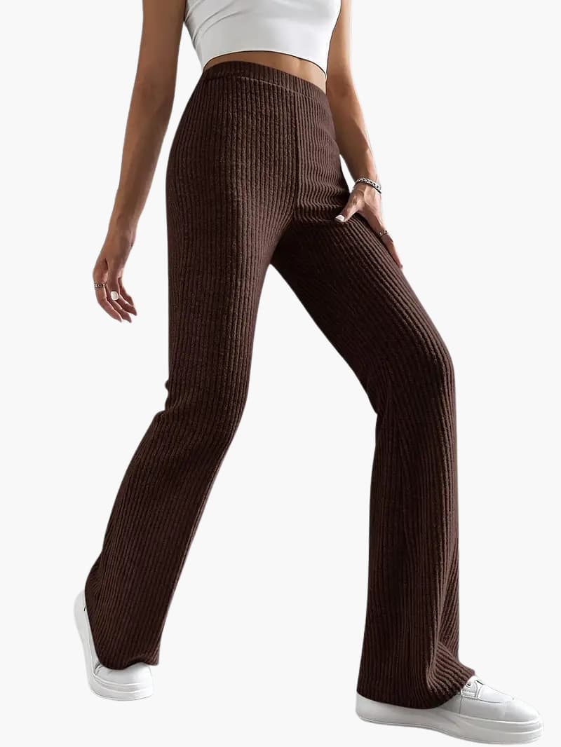 Hohe Taille Weitbein Hose für Damen