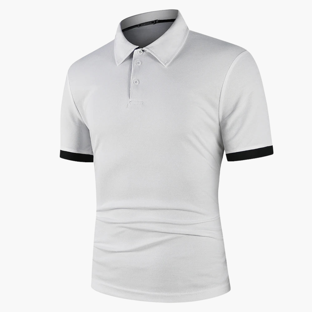 Geripptes Poloshirt mit Kontrast für Herren