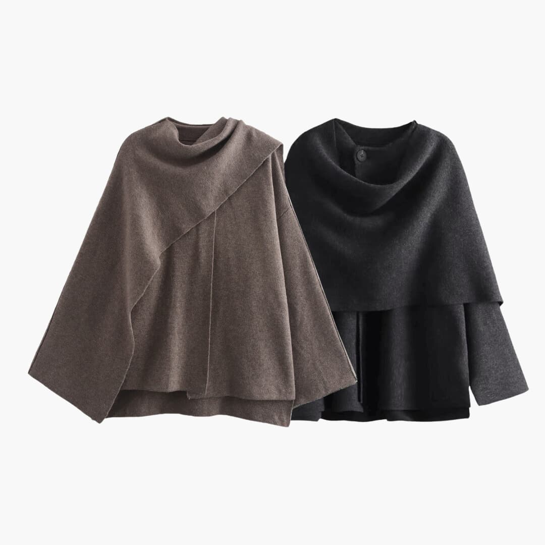 Cape Mantel mit Drapierung für Damen