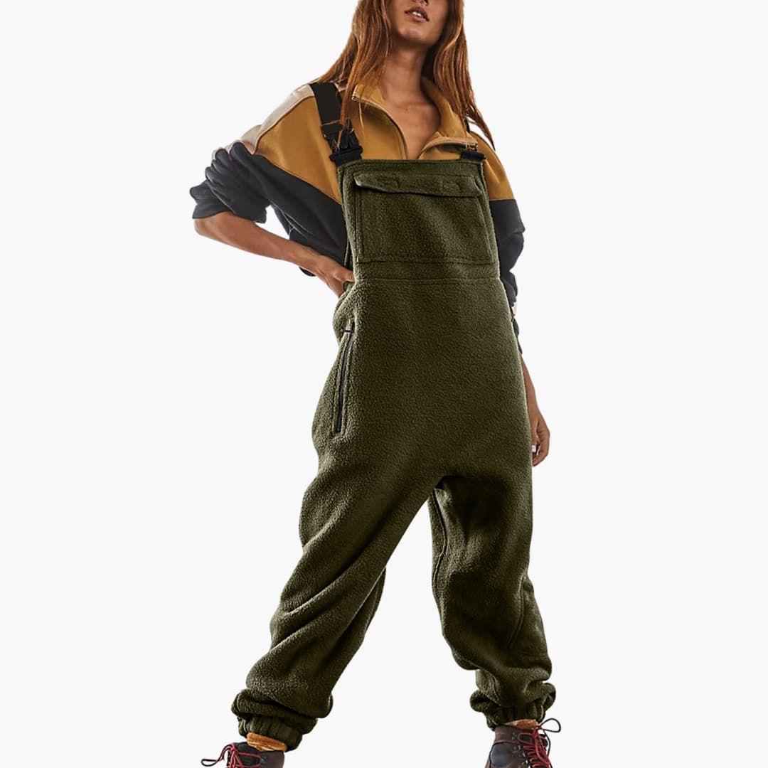 Fleece Latzhose mit Trägern für Damen
