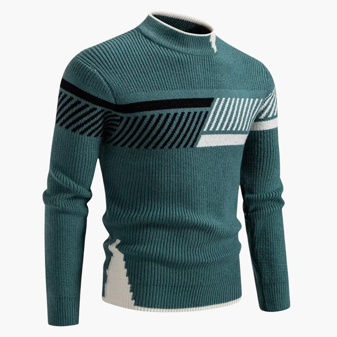 Gestrickter Langarm-Pullover für Herrenv