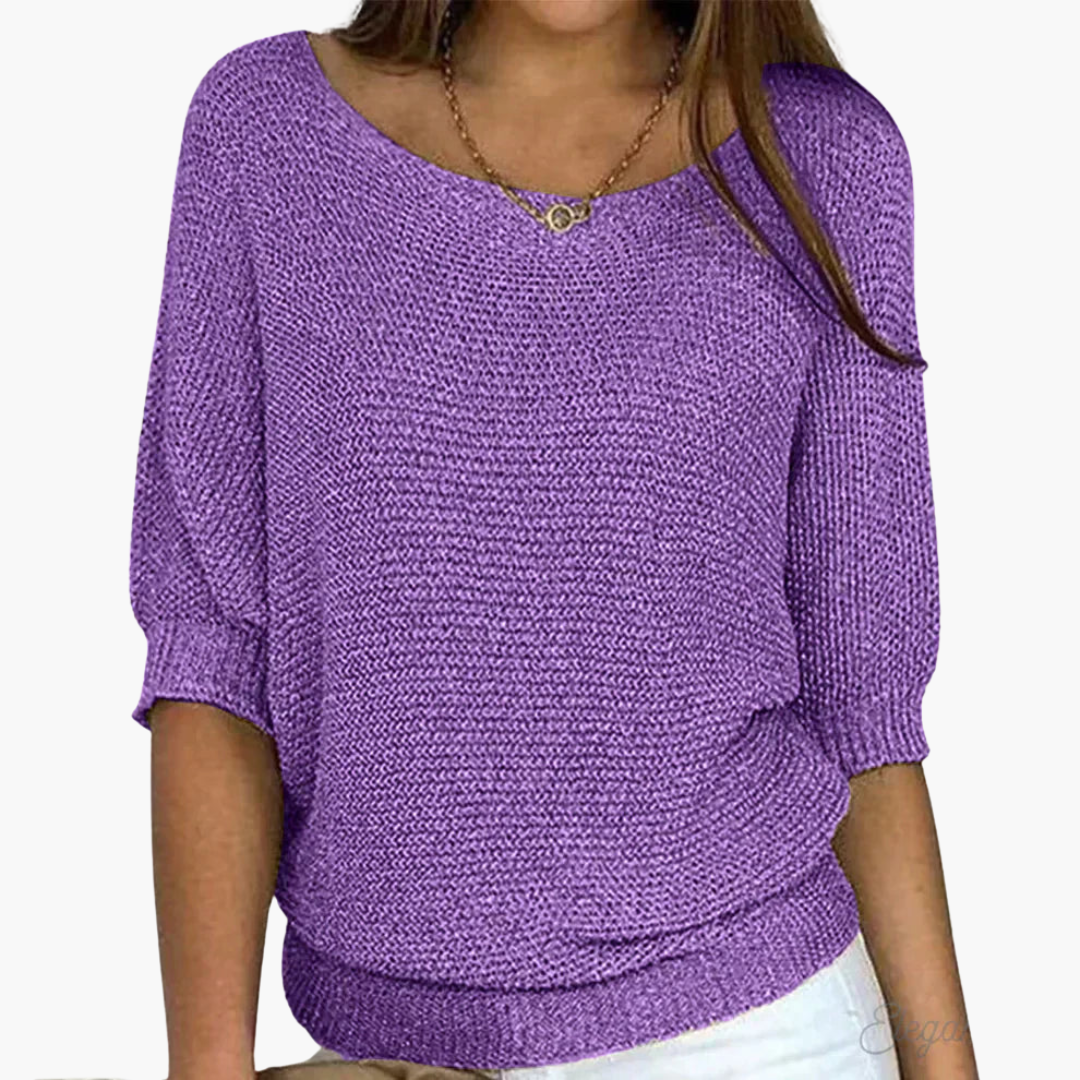 Gerippter Strickpullover für Damen