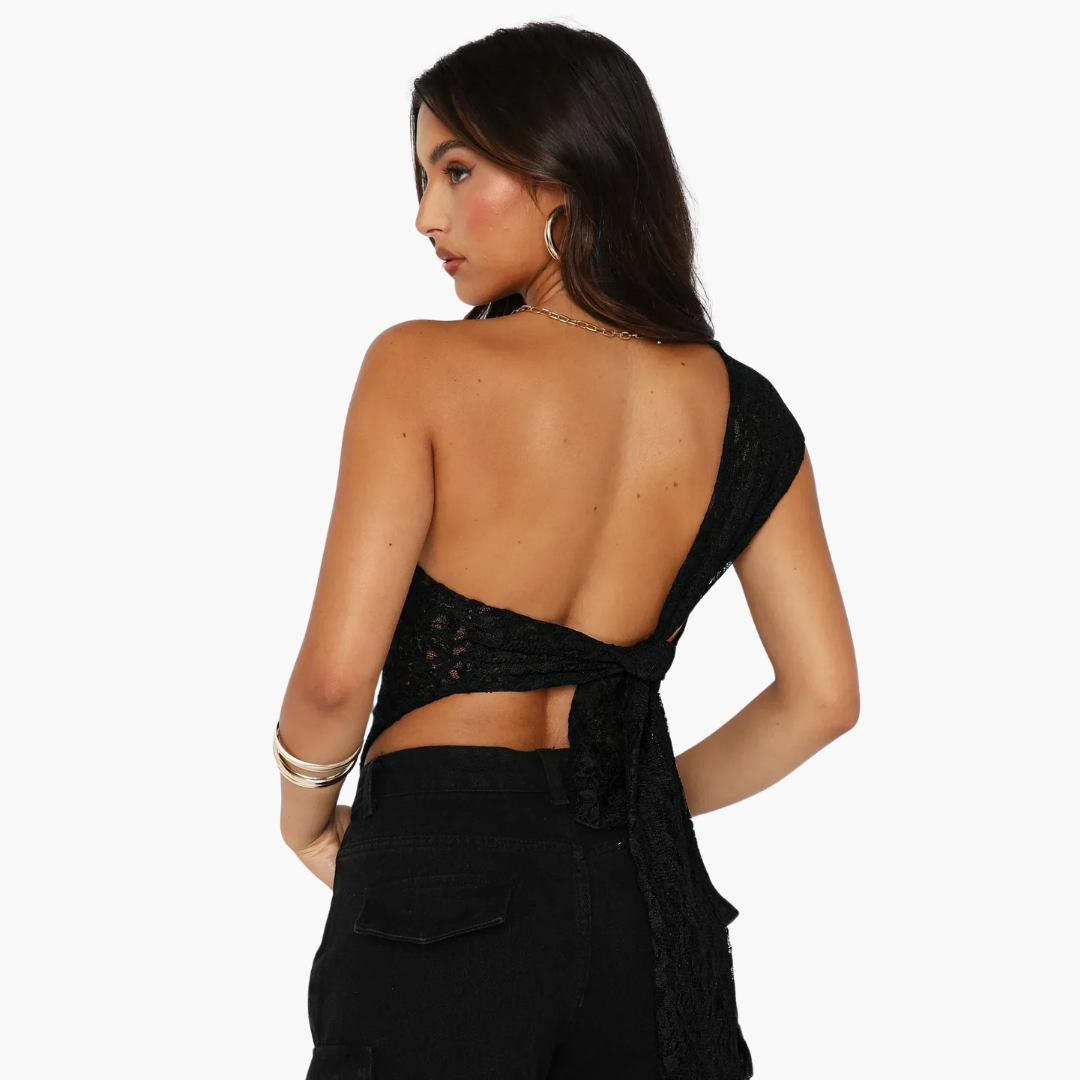 Asymmetrisches Spitzenoberteil für Damen