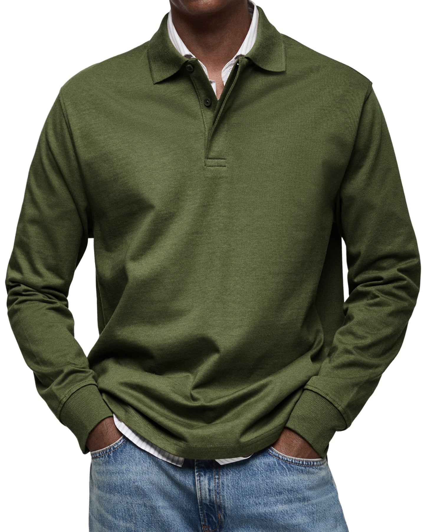 Maleko | Lässiges Langarm-Poloshirt