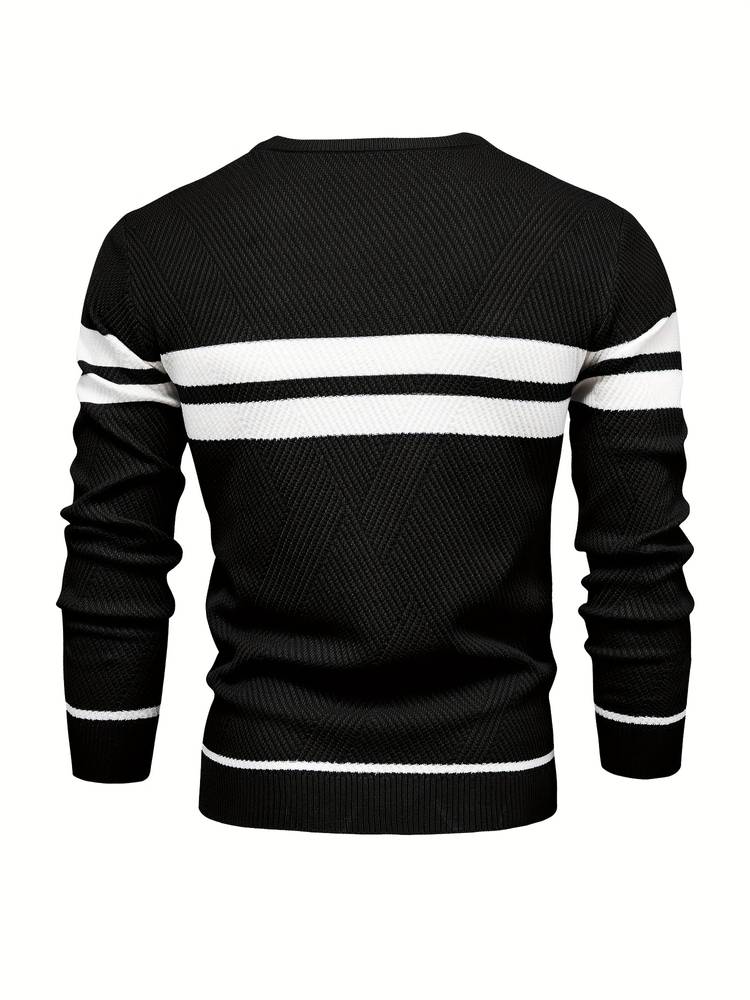 Herren-Strickpullover mit Streifen