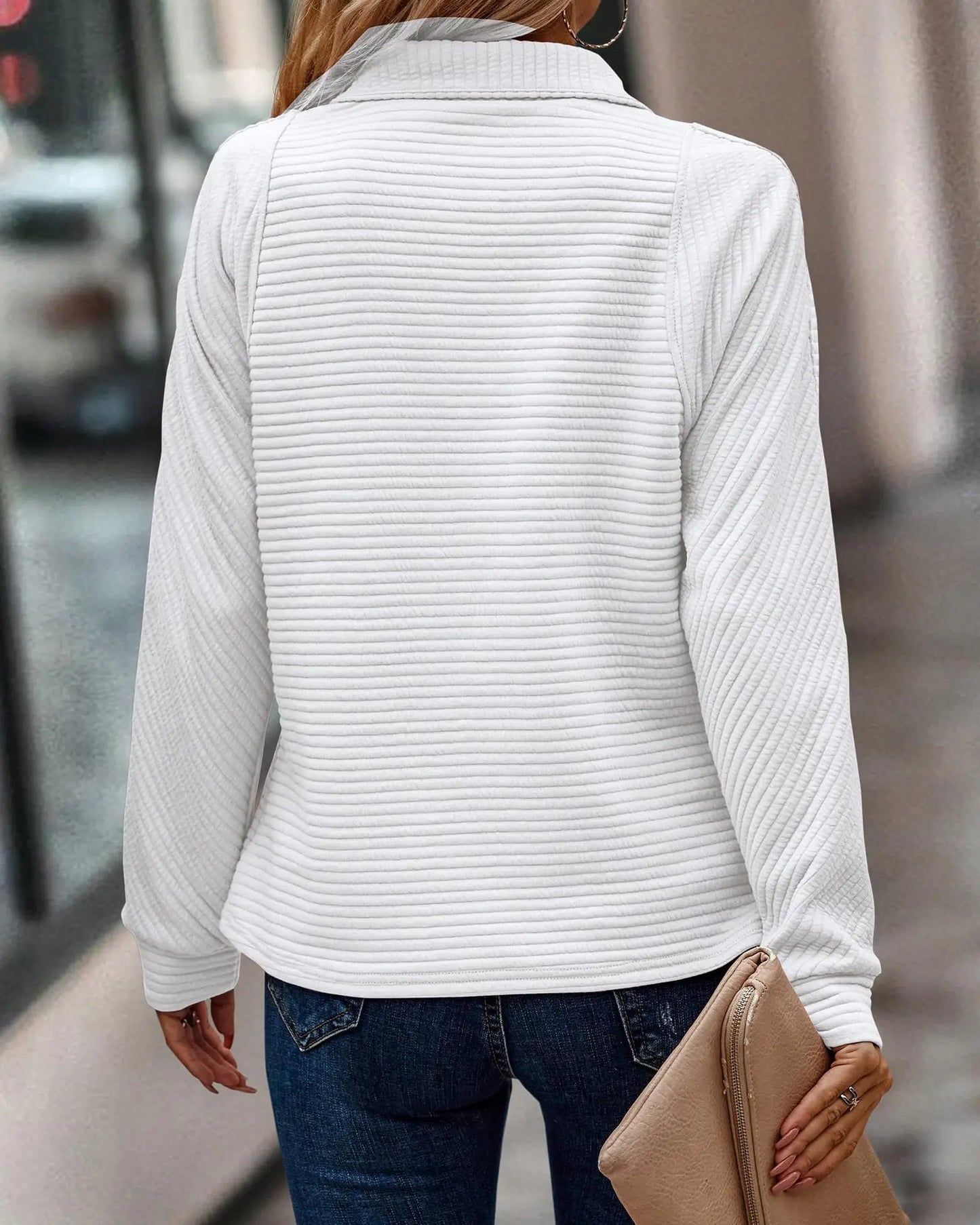 V-Ausschnitt Strickpullover für Damen