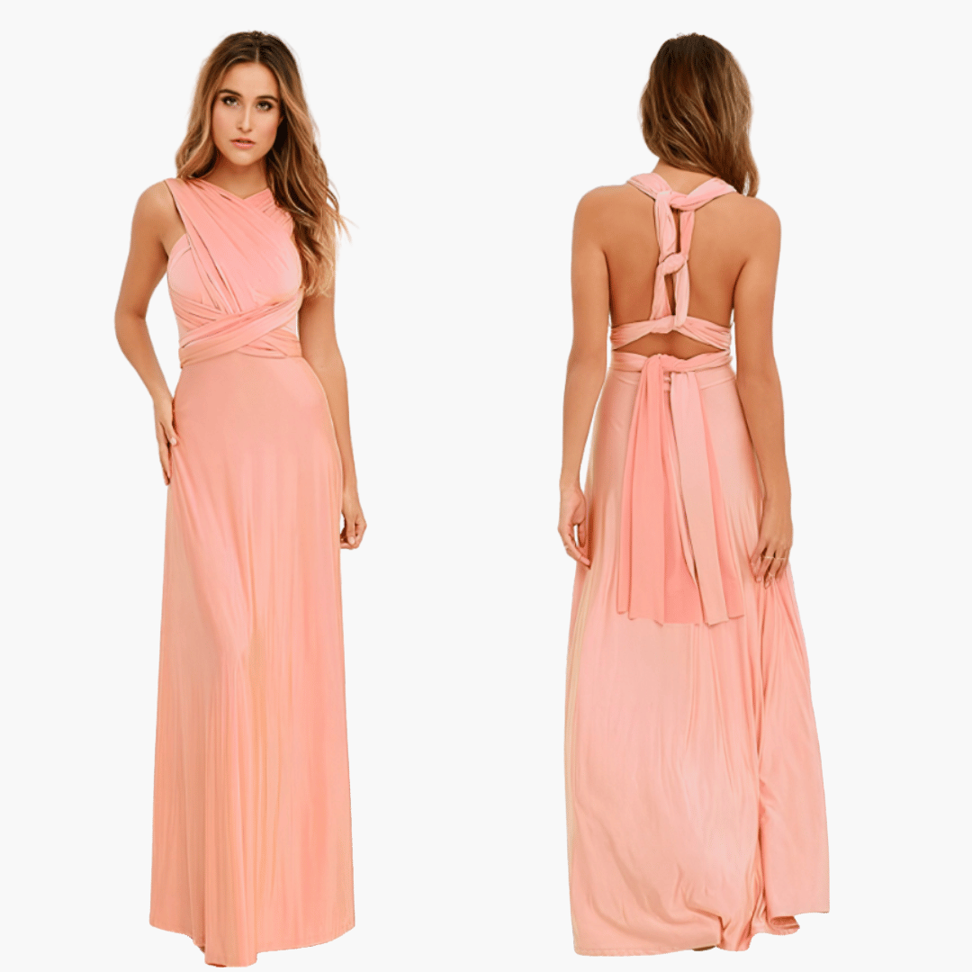 Mehrfach-Wickel Maxi Kleid für Damen