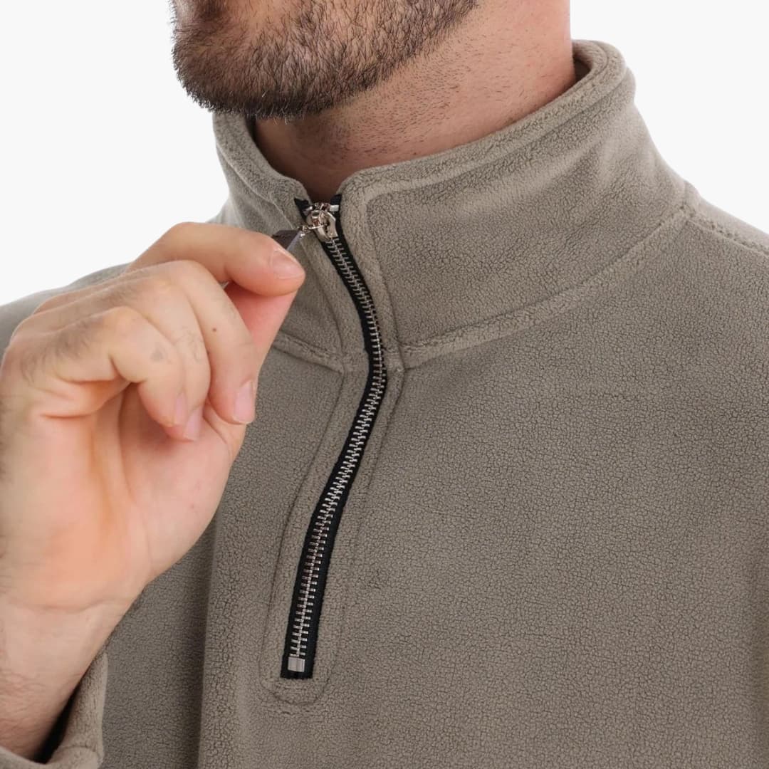 Viertelreißverschluss Fleecepullover für Herren