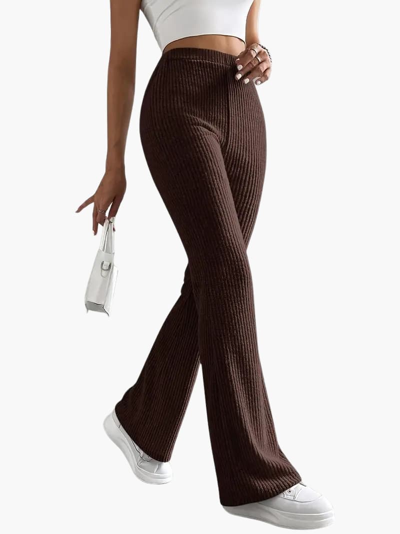 Hohe Taille Weitbein Hose für Damen