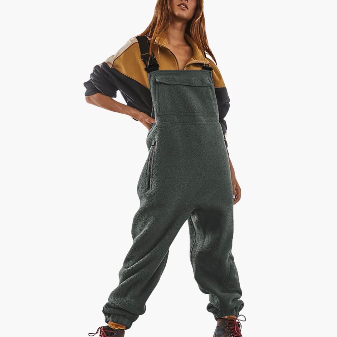 Fleece Latzhose mit Trägern für Damen