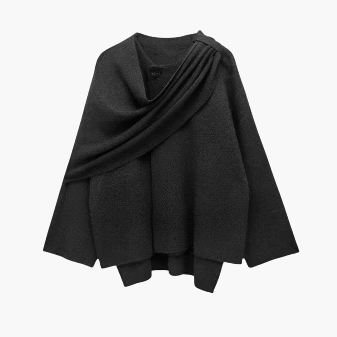 Cape Mantel mit Drapierung für Damen