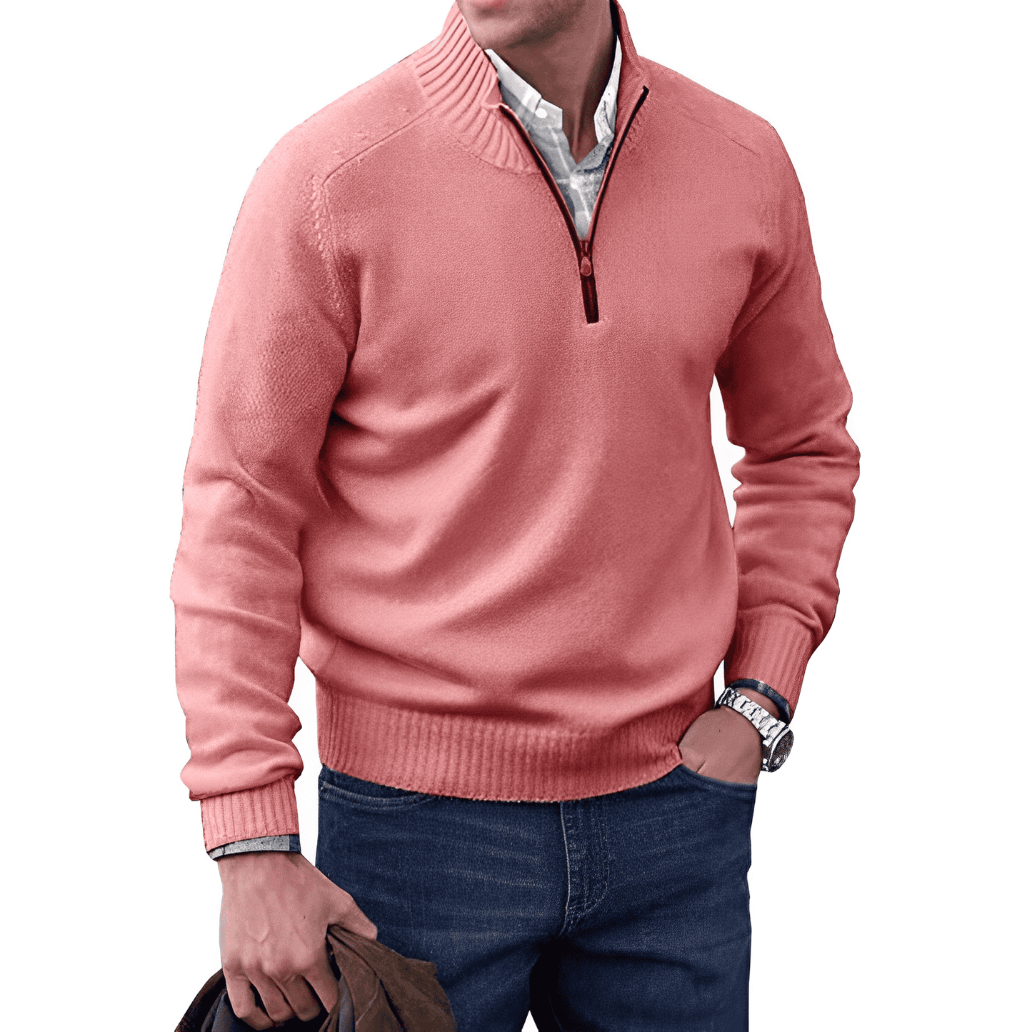 Halb-Zip Strickpullover für Herren