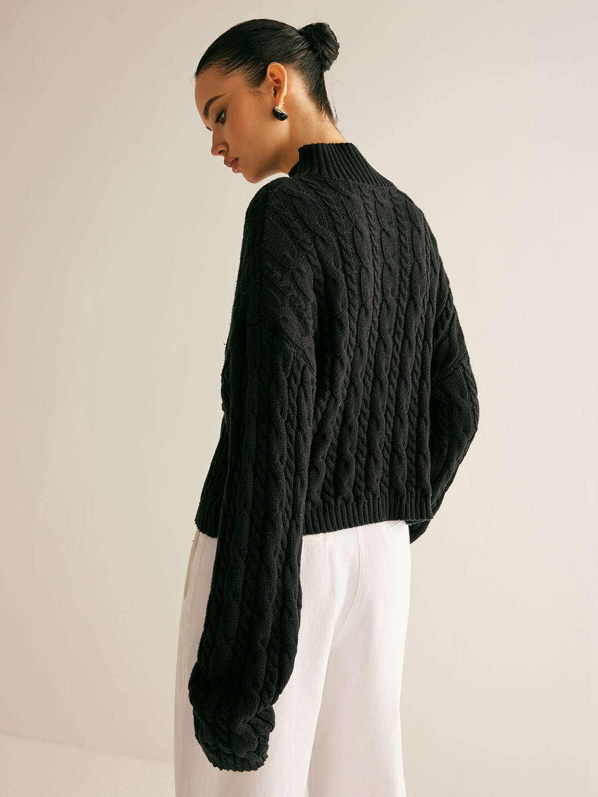 Zopfmuster Strickpullover für Damen