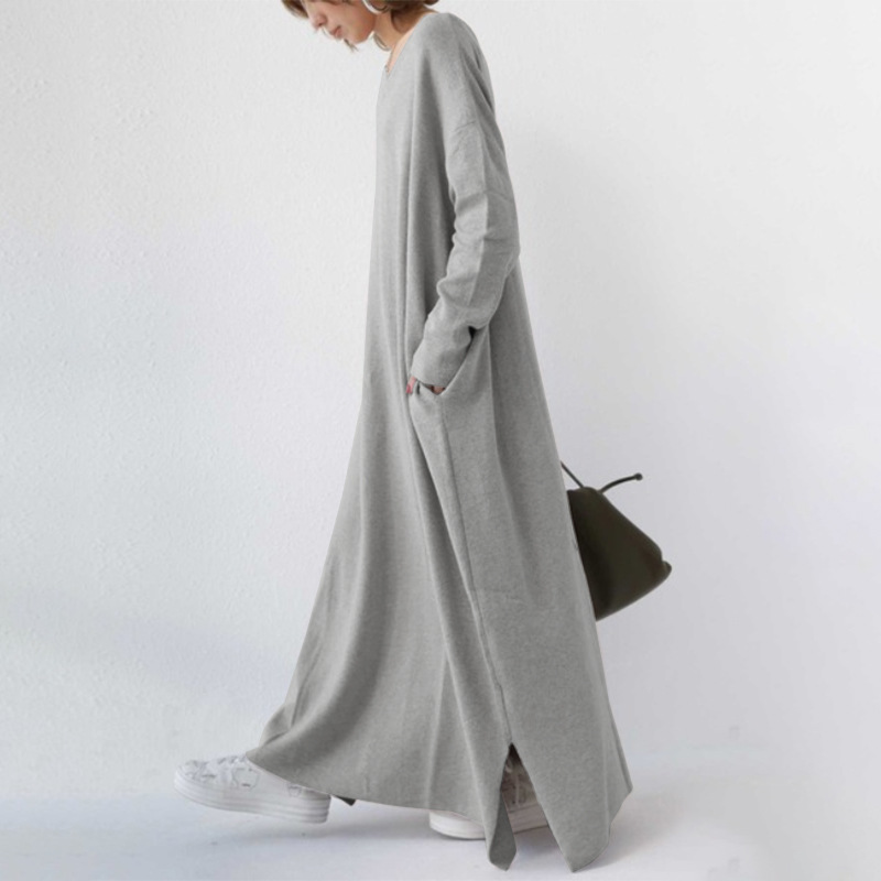 Serenya™ - Modisches Kleid mit langen Ärmeln und V-Ausschnitt